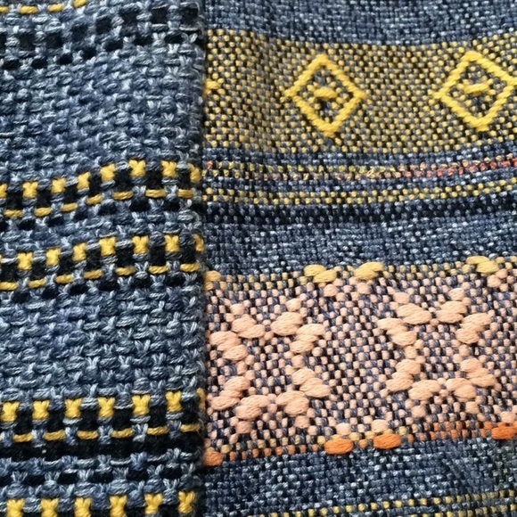 Lucky Brand Fringe Escape Boho Woven Embroidery Tapestry Knit Sweater Size XS - Picture 8 of 10